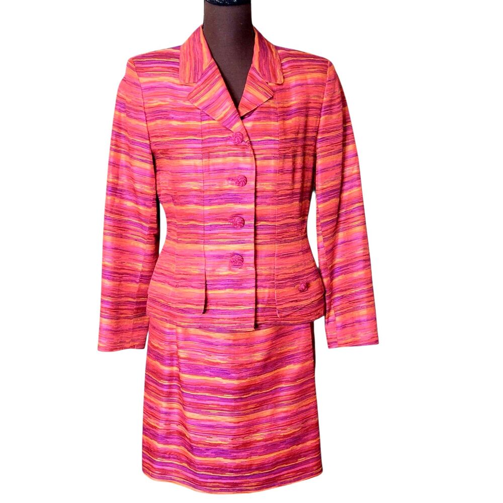 Rickie Freeman for Teri Jones Neiman Marcus Skirt Suit Multicolor Size 8P